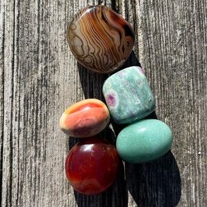 Set of Five Crystal Tumbles